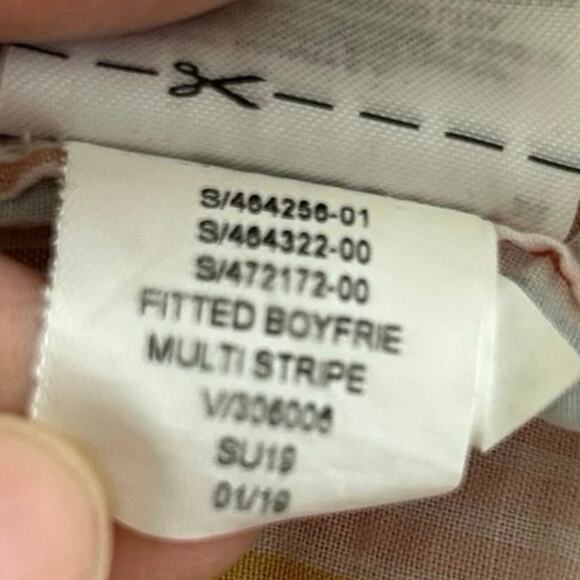 Gap Women Boyfriend Fit Shirt Long Sleeve Striped Cotton Preppy Casual Size XL - Picture 8 of 8